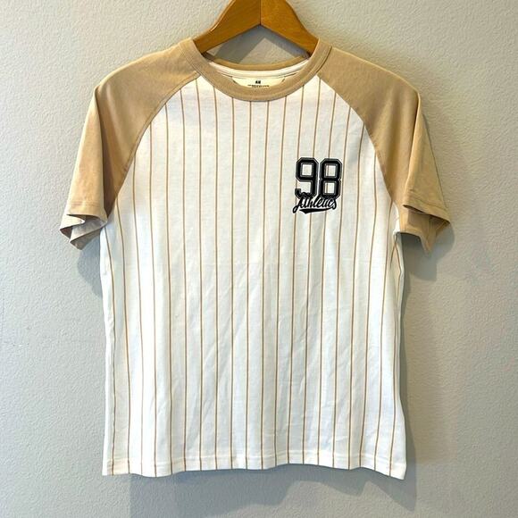 NWT H&M Boys Baseball Stripe Tee | 10-12Y - Picture 1 of 5
